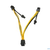 CPU 6Pin to Graphics Video Card Double PCI-E PCIe Power Supply Splitter Cable
