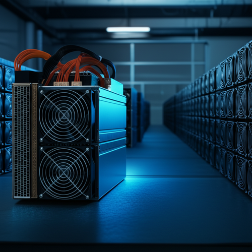 ASIC mining rigs by Iceriver, Bitmain, and Jasminer showcasing crypto mining technology