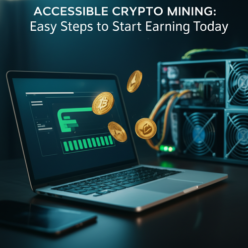 Smartphone screen showing a user-friendly crypto mining application interface