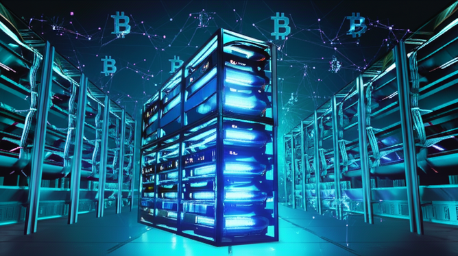 Cryptocurrency mining hardware and technology illustrating blockchain validation and profitability challenges