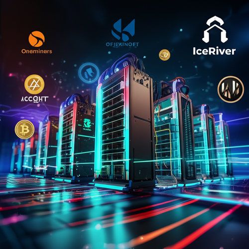Graphic illustrating crypto mining hardware and leading platforms