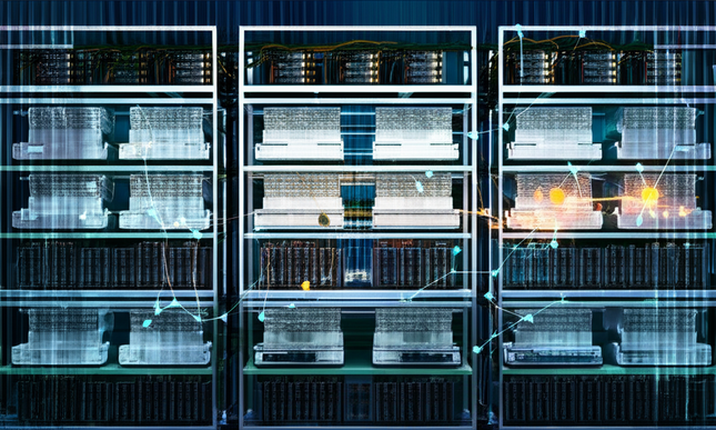 Various crypto mining hardware including ASIC miners, GPUs, and mining containers