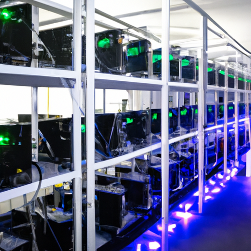 ASIC miner with advanced firmware displaying optimized performance metrics