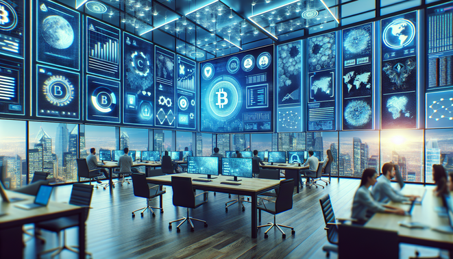 Cryptocurrency miners collaborating in online communities for real-time insights and troubleshooting