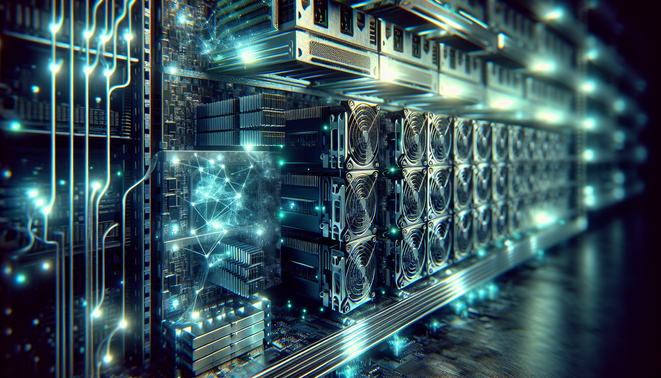 Graphic illustrating dynamic allocation of mining power by cryptocurrency mining pool aggregators