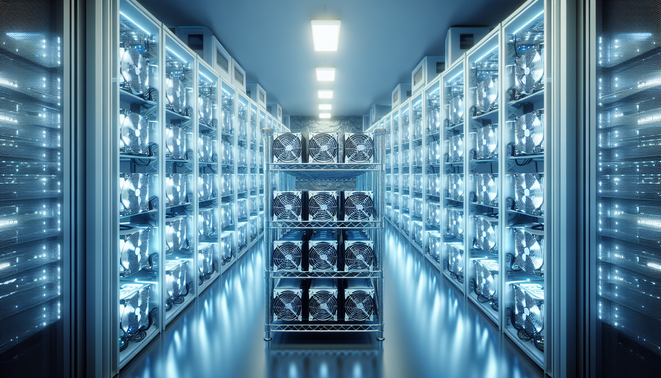 Cryptocurrency mining setup illustrating top mining pools and hosting optimization