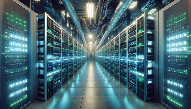 Cryptocurrency mining equipment housed in a secure European data center with energy-efficient infrastructure