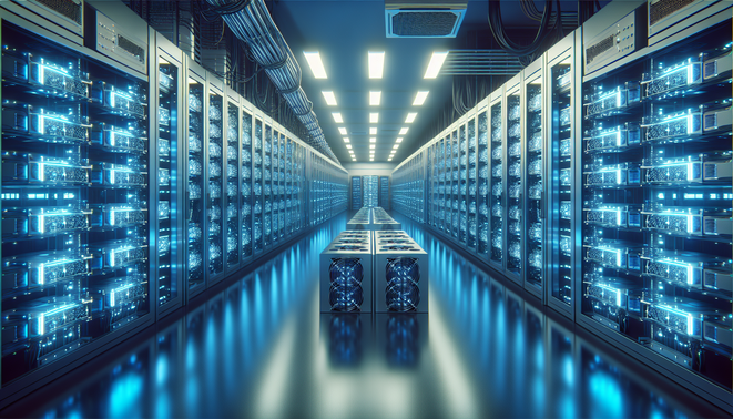 Cryptocurrency mining rigs hosted in a secure European data center