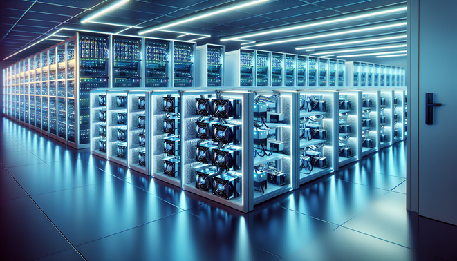 Cryptocurrency mining rigs hosted in energy-efficient European mining facility