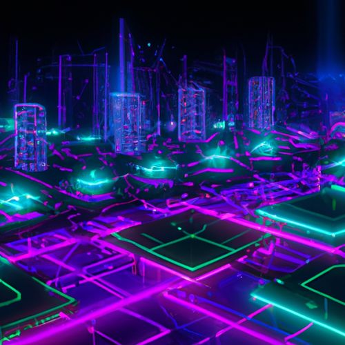 Illustration of Decentralized Finance icons connected to cryptocurrency mining rigs symbolizing integration