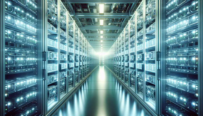 ASIC miner hosting facility optimizing crypto mining with efficient power and cooling systems