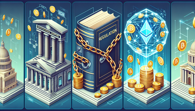 Digital blockchain representing crypto's growth amid regulation and innovation