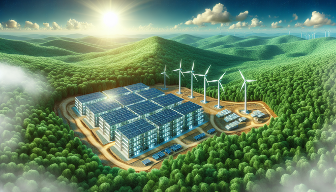 Crypto mining rigs powered by renewable energy promoting eco-friendly and sustainable blockchain mining practices