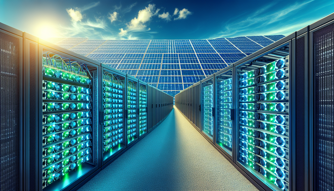 Renewable energy-based crypto mining setup representing sustainable mining in Europe