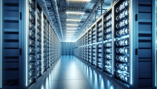 ASIC mining hardware hosted in a secure European data center optimizing energy and performance
