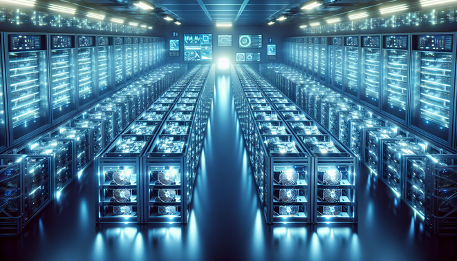 Close-up of ASIC miners designed for efficient and profitable cryptocurrency mining