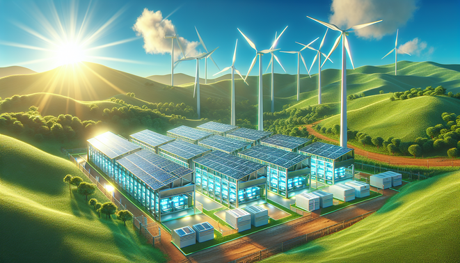 Sustainable cryptocurrency mining setup utilizing renewable energy and efficient server housing in 2026