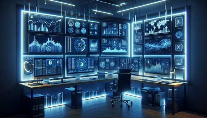 Smartphone displaying remote cryptocurrency mining management app dashboard