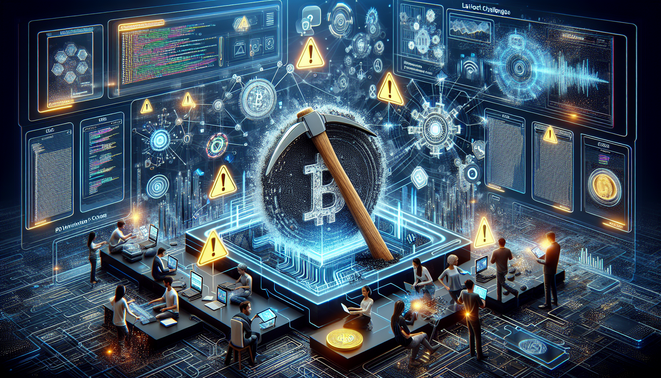 Visual representation of cryptocurrency market fluctuations and mining operations