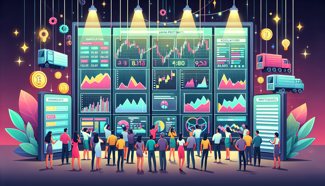 Digital illustration showing crypto coins with regulatory and AI icons symbolizing 2026 market challenges