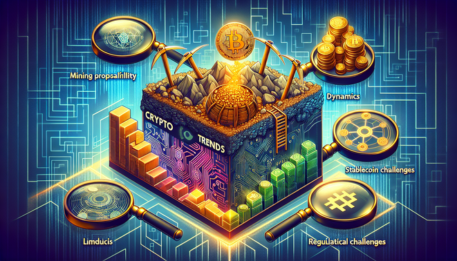 Graph showing crypto market decline impacting mining and stablecoins