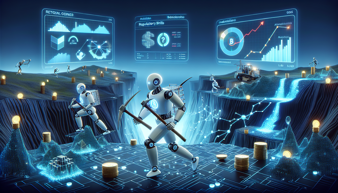 AI technology integrated with cryptocurrency mining hardware symbolizing advanced mining techniques