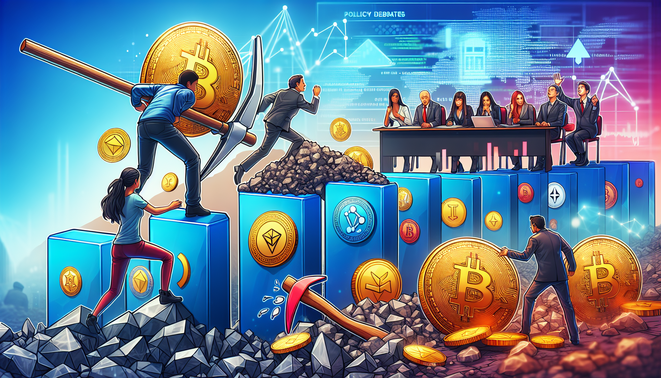 Graphical representation of cryptocurrency mining and adoption strategies