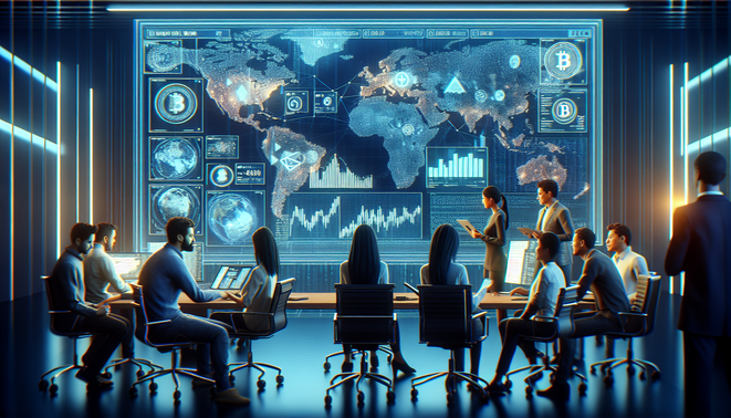 Graphic representing crypto market changes influenced by geopolitics, regulation, and innovation in 2026