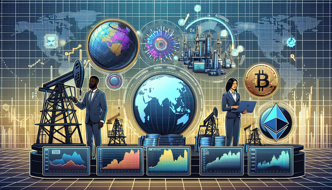 Visual representation of oil futures, Iran's internet blackout, and political influence on crypto markets