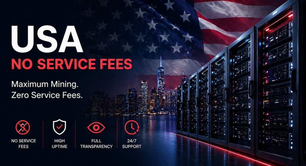 usa no service fees hosting location mineasic