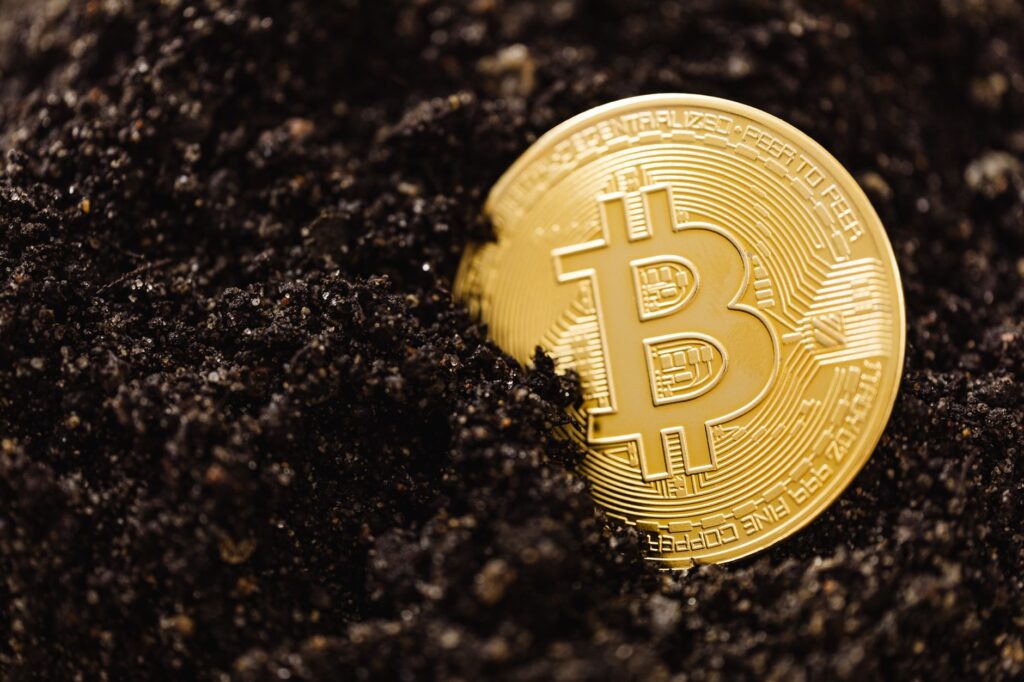 A large Bitcoin mining facility with numerous machines