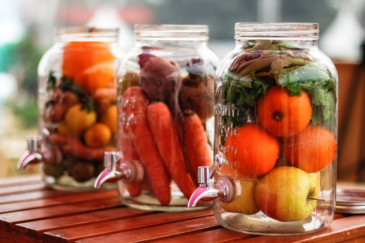 fruit, fruits, glass jar, fruits in a jar