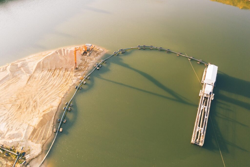 mining, mine, dig, digging, water, sand, industry, gravel, excavator, drone, aerial, europe, work, nature, machine, material, heavy, industrial, ecology, crane, digger, dirt, environment, equipment