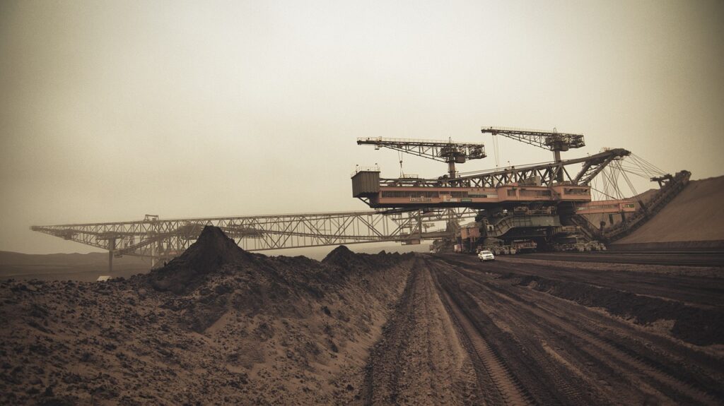 mining, raw materials, bucket wheel excavators, tracked vehicle, open pit mining, carbon, conveyor bridge, brown coal, industry, coal mining, excavators, energy, commodity, paddle wheel, technology, commodity, commodity, commodity, commodity, commodity