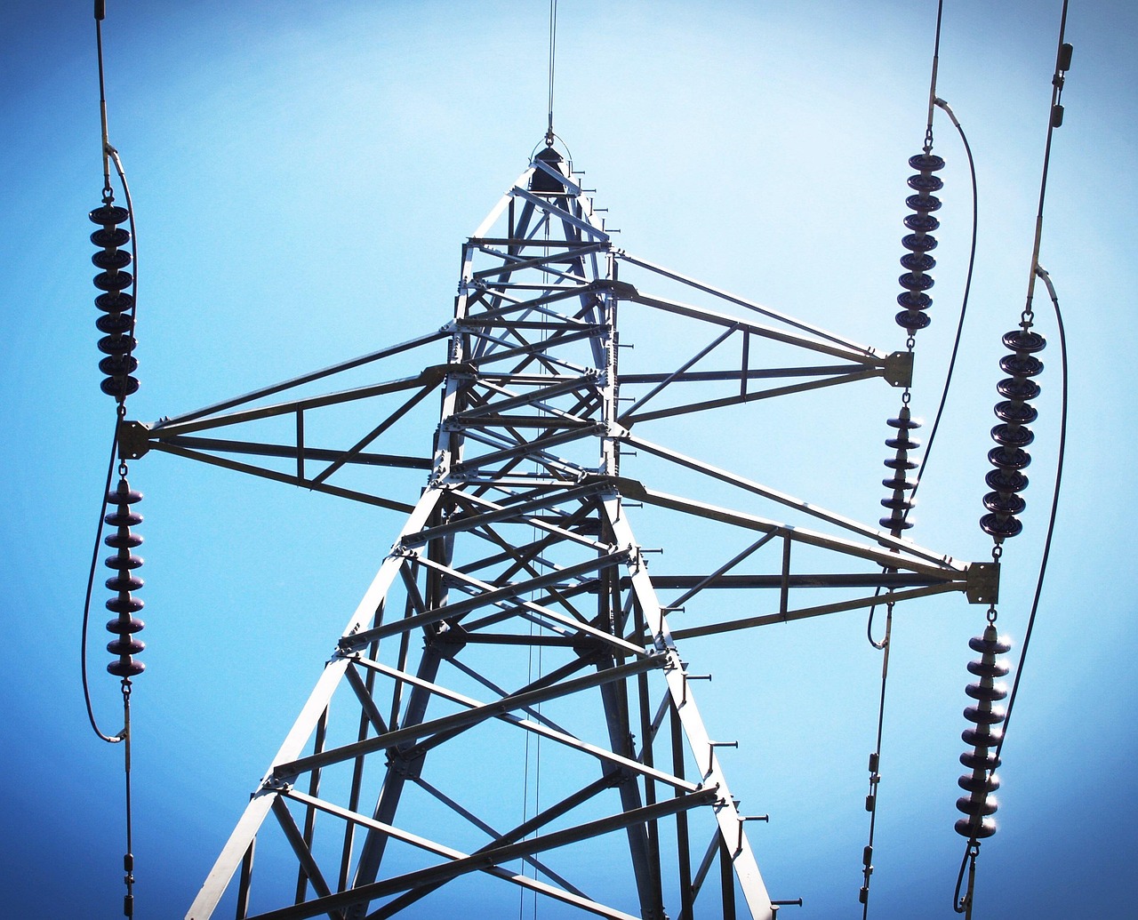 power, blue sky, electricity, line, pylon, sunset, grid, wire, wiring, network, tower, steel, mesh, object, volt, blue, electric, nature, generator, facility, cloud, modern life, engineering, urban, life, bright, watt, infrastructure, cable, supply, evening, voltage, dusk, engine, technology, energy, electrical, industrial, high, sky, link, dawn, transmission, work, danger, industry, single, environment, construction, charge, metal, communication, blue work, blue life, blue construction, blue energy, blue metal, blue power, blue industry