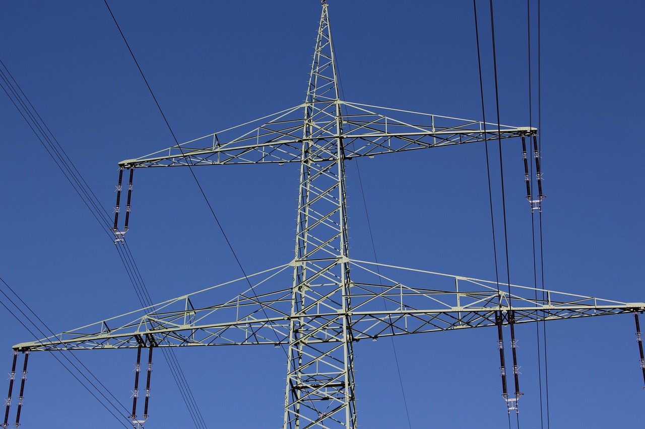 utility pole, electric pole, power pole, power, energy, electricity, voltage, wire, cable, infrastructure, sky, pole, supply, industry, industrial, distribution, electric, blue energy, nature, blue power, blue industry