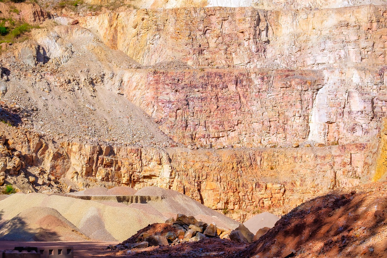 quarry, canyon, mining, sandstone, mountains, geology, nature, open-pit mine
