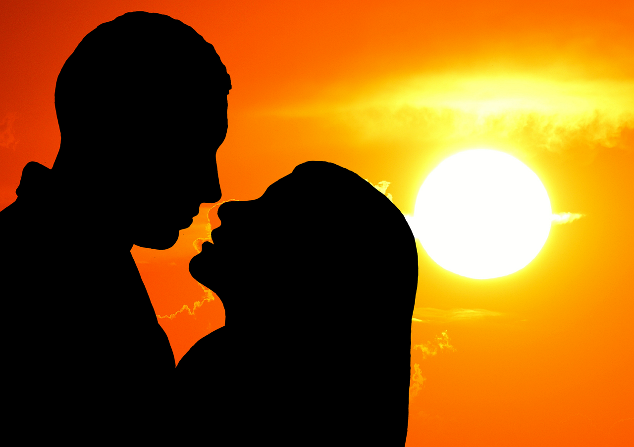 lovers, silhouette, sunset, together, hand in hand, love, in love, togetherness, as a couple, nature, fun, friendship, valentine's day, connectedness