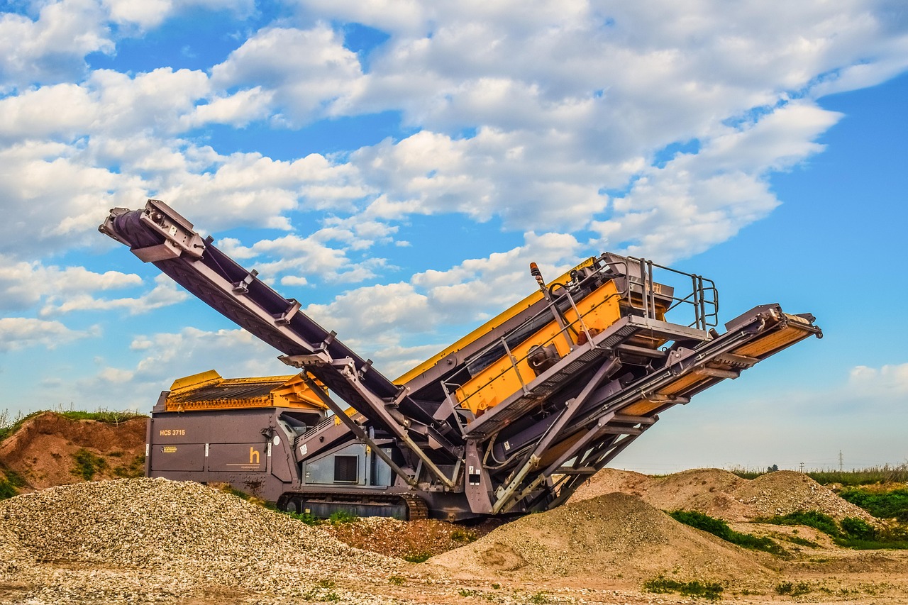 machine, industry, heavy, equipment, sky, clouds, mine, machinery, crusher, heavy machine, nature, construction